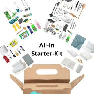 Kitchen, bedroom, cleaning and bathroom essentials fr your new home.